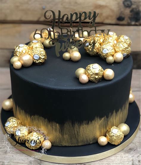 gold and black cake decorations